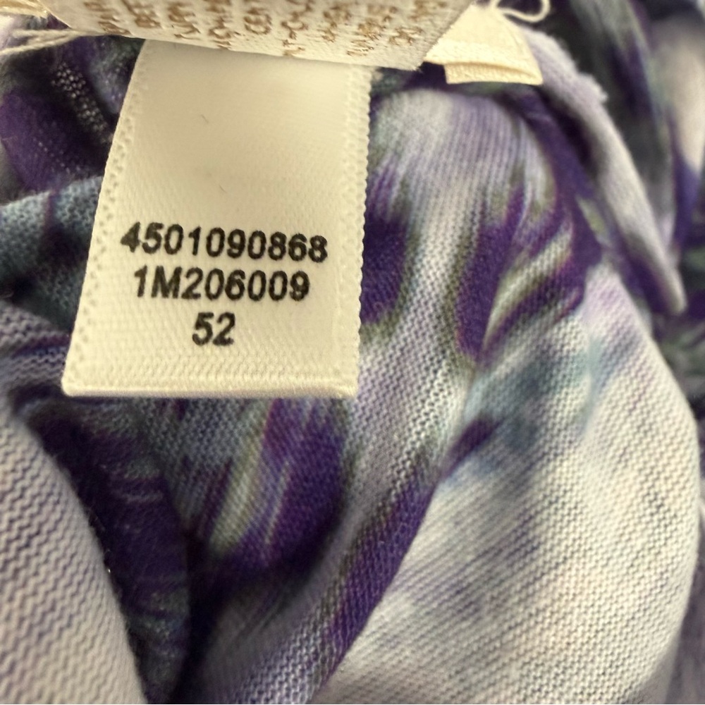 Boho Layered Chico's Purple Ikat Flutter Sleeve Poncho Tank Top Set Size 1 Mediu - Picture 8 of 9